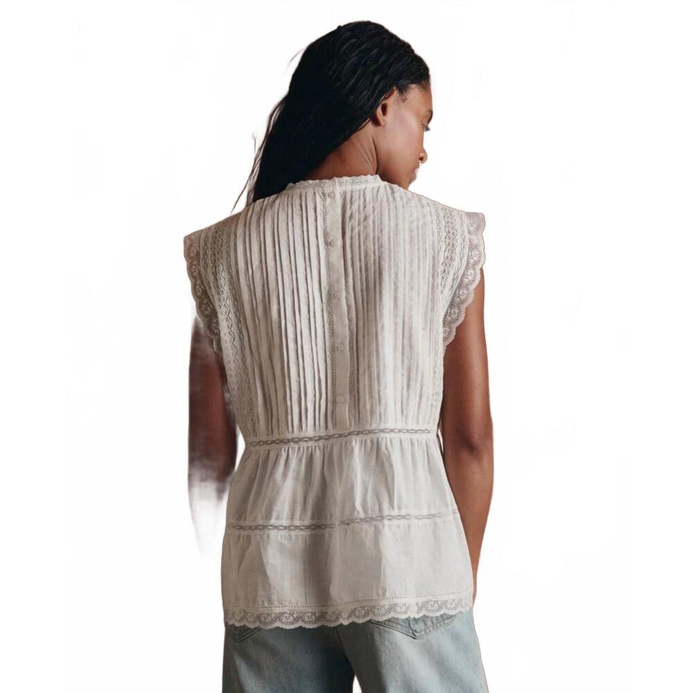NEW THE GREAT. the sonnet top in white - Picture 3 of 3